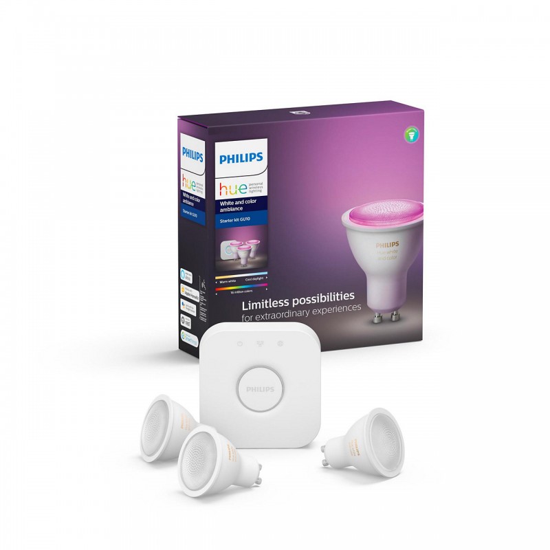 Philips Hue White and Color Ambiance 5.7W GU10 Starter Kit