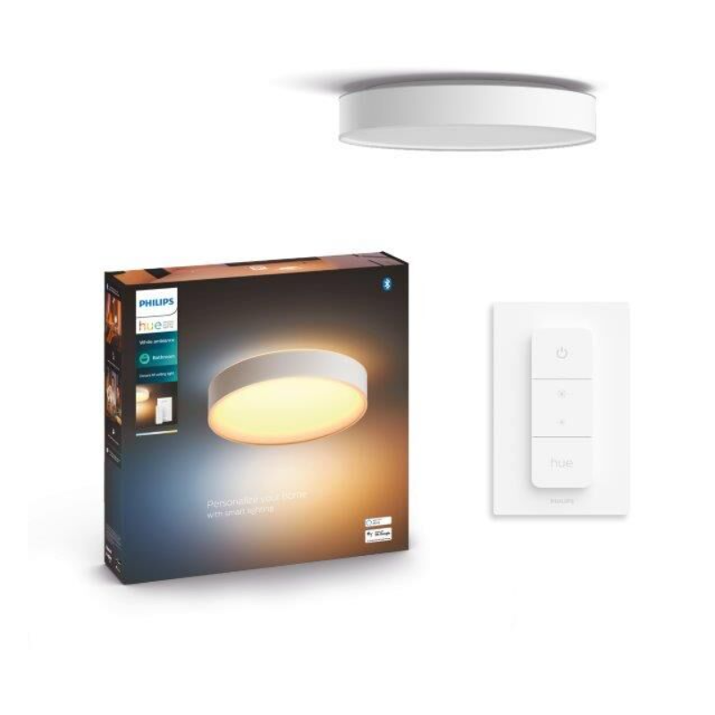 Philips HUE LED White Ambiance Devere M bathroom ceiling light 19.2W, IP44 38.1cm white + HUE Switch