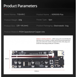 Riser ver009s plus - redukce PCIe x1 na PCIe x16