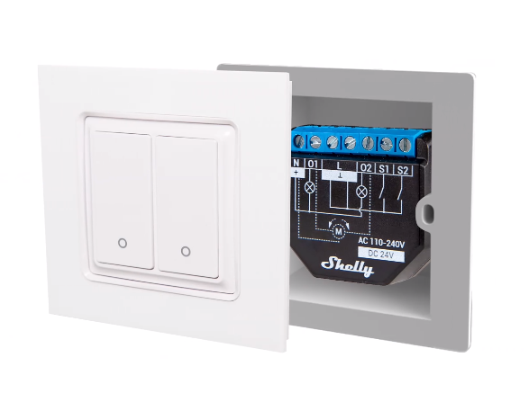 Shelly Plus 2PM Two-channel Wi-Fi switch for roller shutters